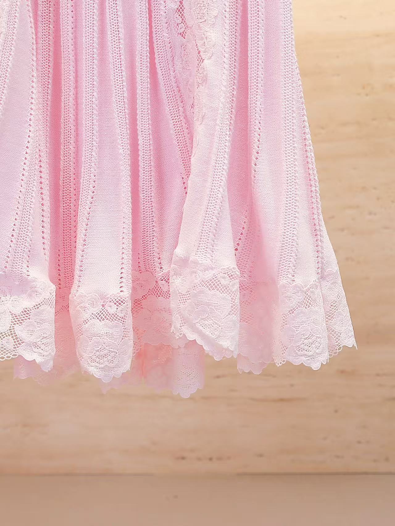 Women's Pink Short Sleeve Slim Knitted Dress