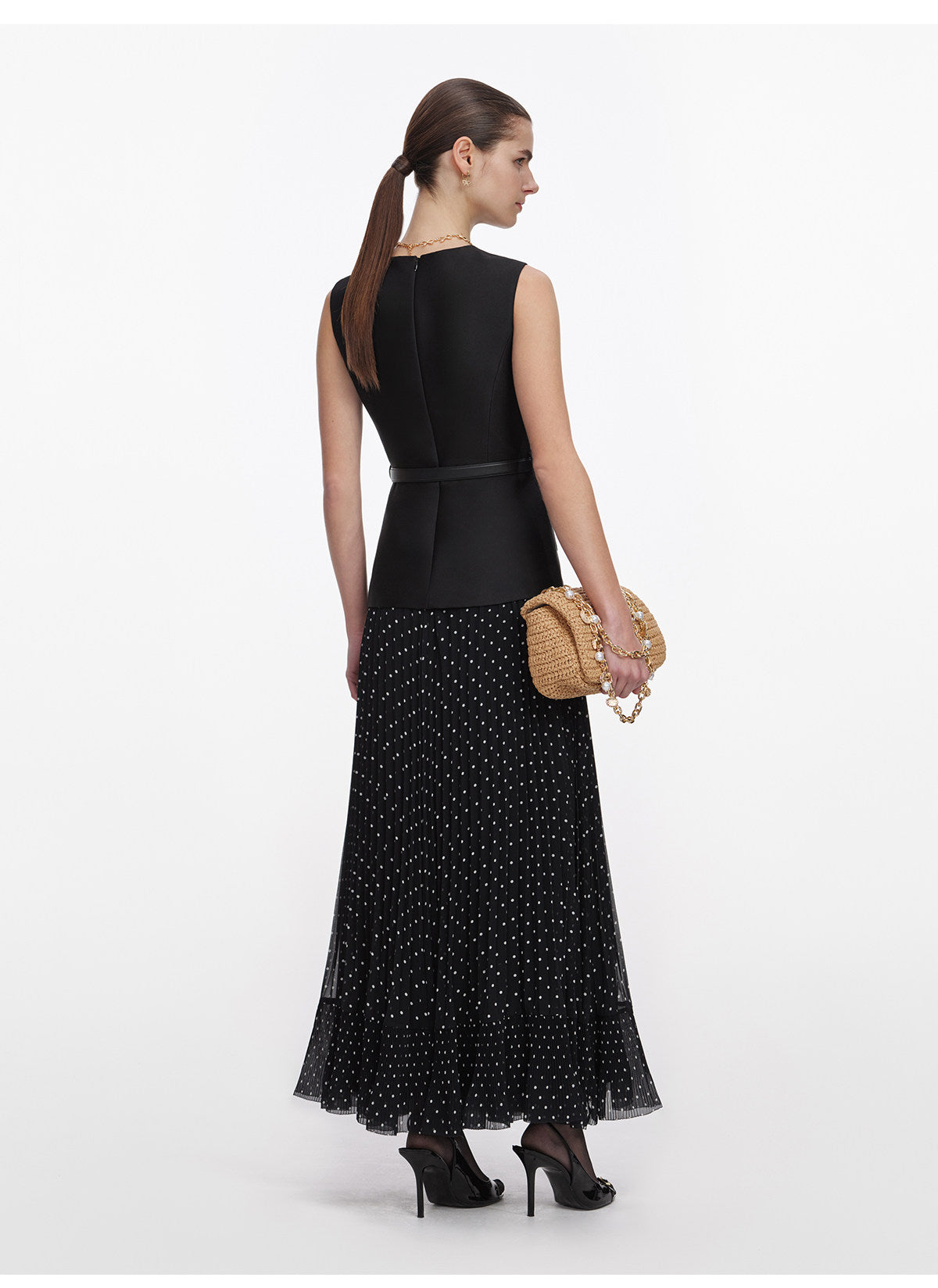 Women's black polka dot dress