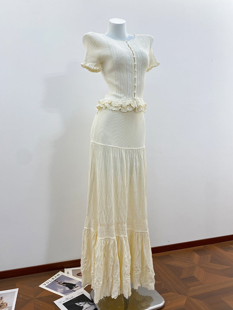 Women's beige elegant two piece suit